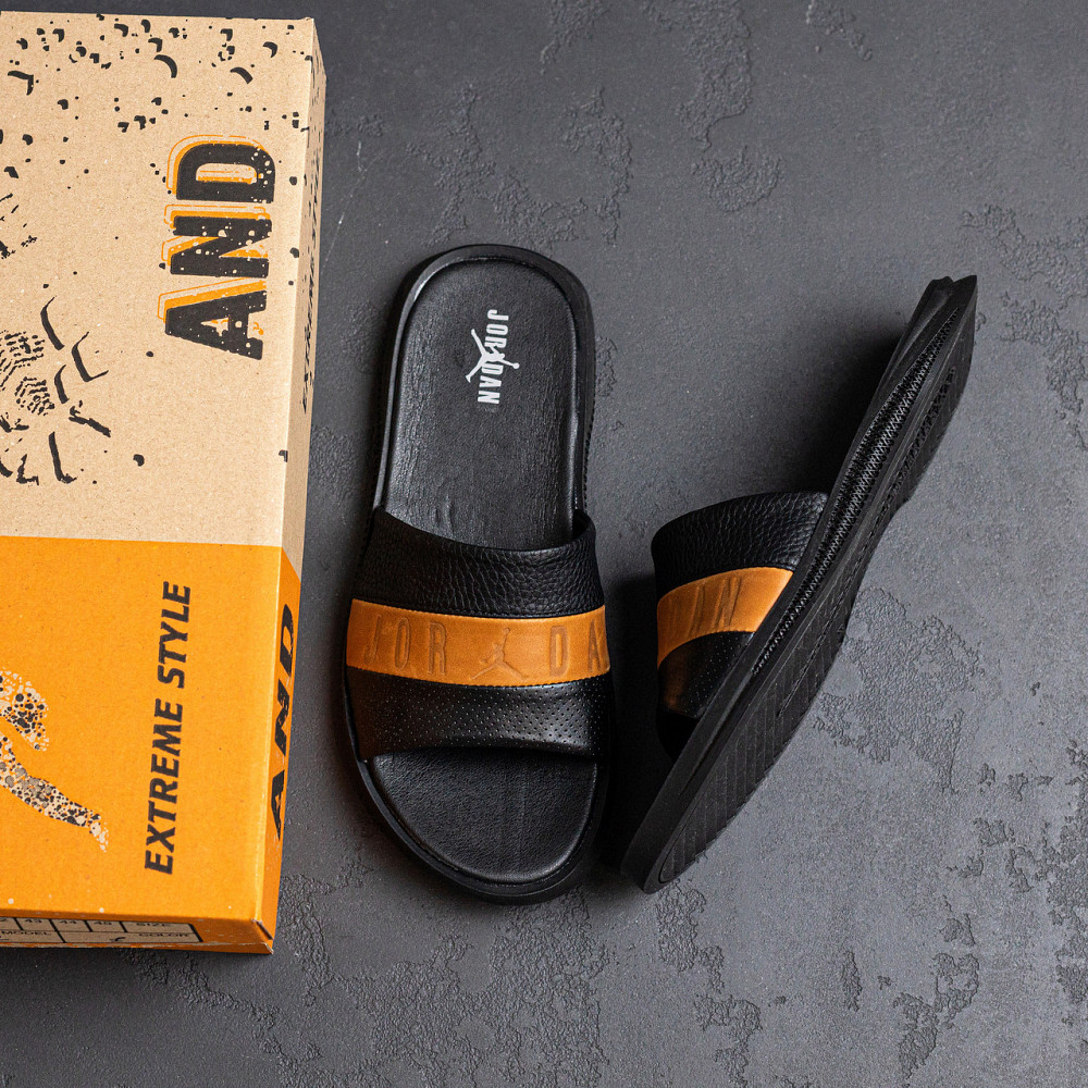 Мужские кожаные  летние шлепанцы-сланцы Jordan Київ - зображення 9