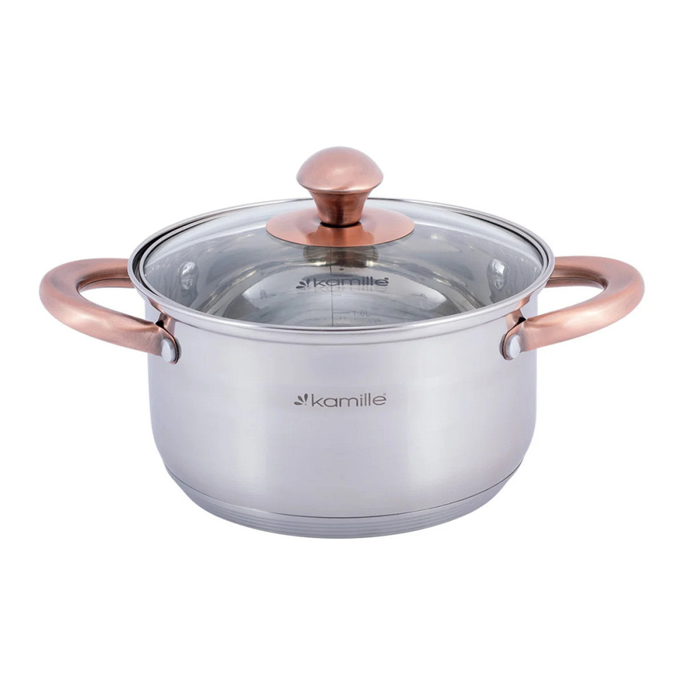 Каструля зі скляною кришкою Kamille KM-4931 2 л 18 см Киев - изображение 1