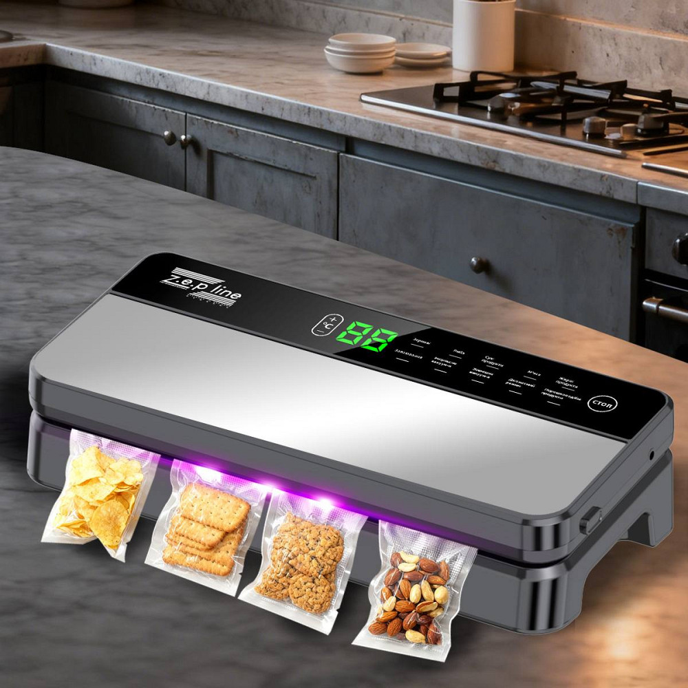 Вакууматор с 20 вакуумными пакетами и рулоном Zepline ZP-00360 200 Вт серебристый Київ - зображення 5