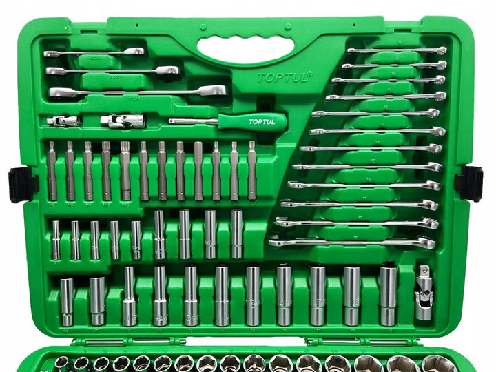 Профессиональный набор инструмента комбинированный 1/4", 3/8", 1/2" 163ед. TOPTUL GCAI163R Харків - зображення 6