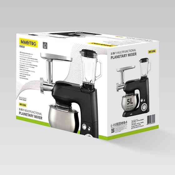 Миксер планетарный Maestro MR-559-M 5 л 2000 Вт черный Київ