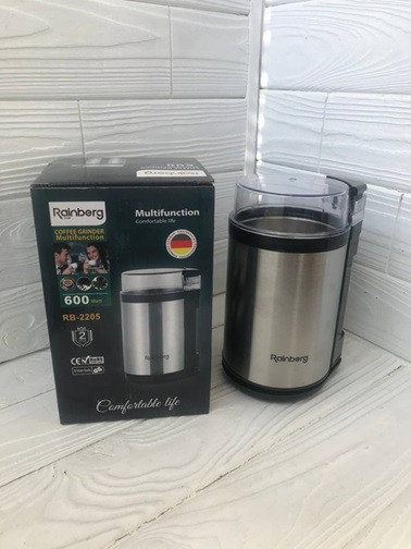 Кофемолка электрическая Rainberg RB-2205 600 Вт серебристая Киев - изображение 4