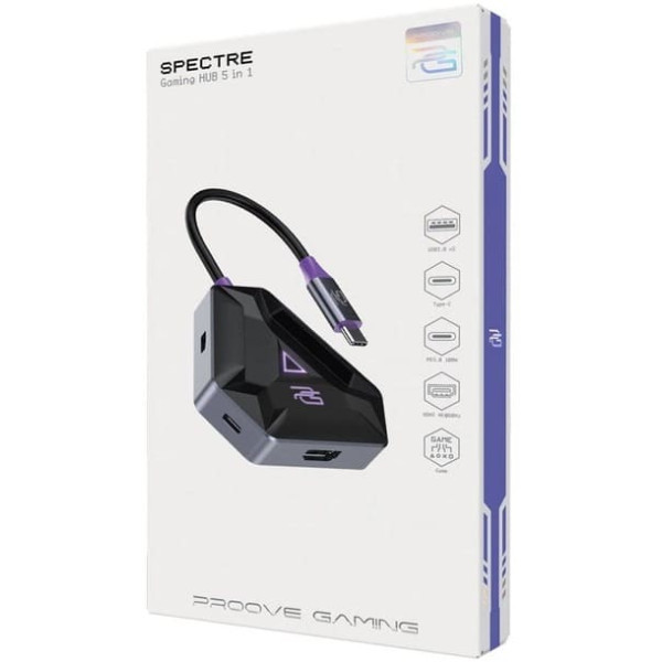 USB HUB Proove Gaming Spectre (2*USB3.0 + Type-C + PD100W + HDMI) Dark Gray (HBPG10221205) Харків - зображення 3