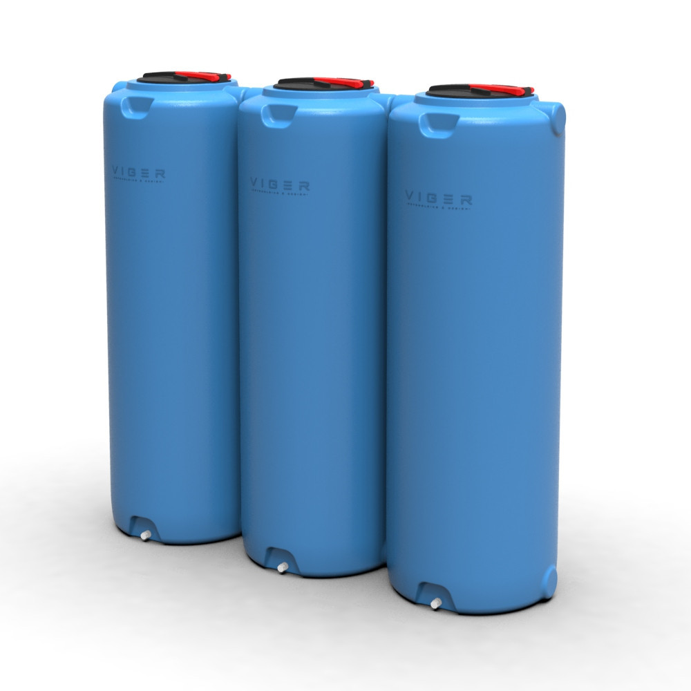 Емкость 1000 л узкая вертикальная Viger голубая Київ - зображення 4