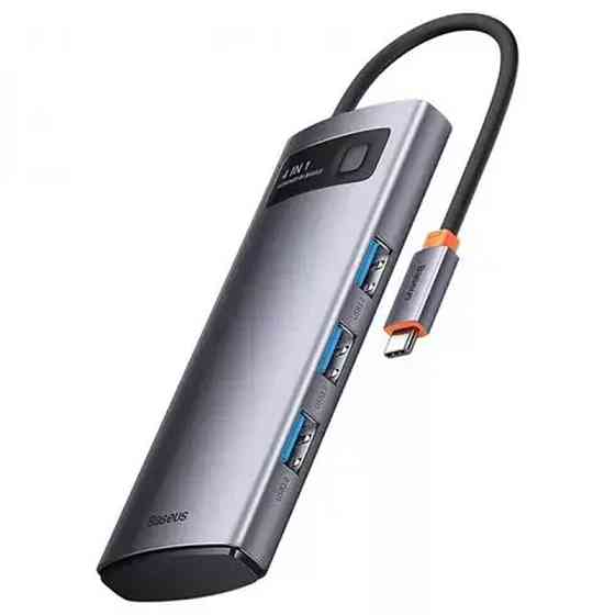 Переходник HUB Baseus Metal Gleam Series 4-in-1 4xUSB3.0 (WKWG070013) Херсон