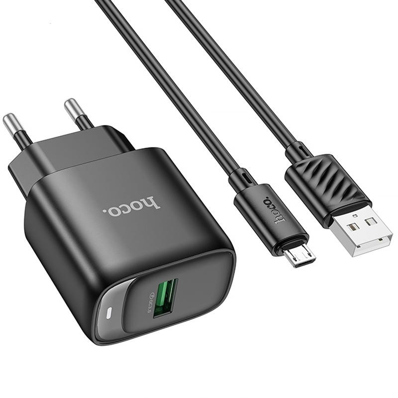 СЗУ Hoco C140A Smart QC3.0 18W (1USB-A) + кабель USB to MicroUSB Херсон - зображення 3