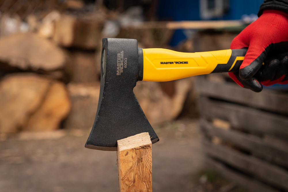 Топор MASTERTOOL 800 г HRC 50 рукоятка фиберглассовая 370 мм 05-0905 Харьков - изображение 5