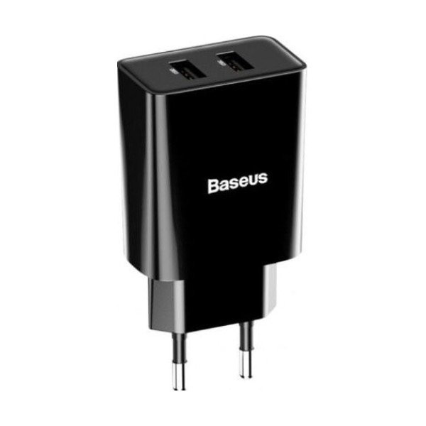 Мережевий зарядний пристрій Baseus Speed Mini Dual U Charger 10.5W EU Black (CCFS-R01) (Код товару:1 Харків - зображення 1