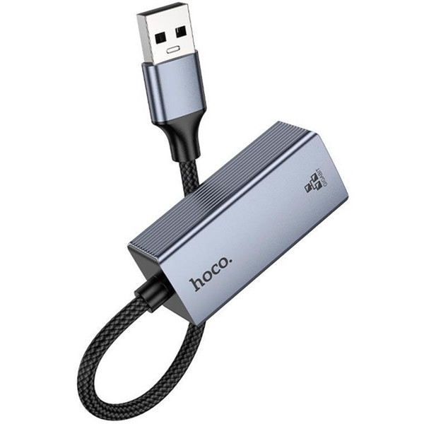 Адаптер Hoco UA37 USB-A to RJ45 Metal Gray (Код товару:42131) Харьков - изображение 1