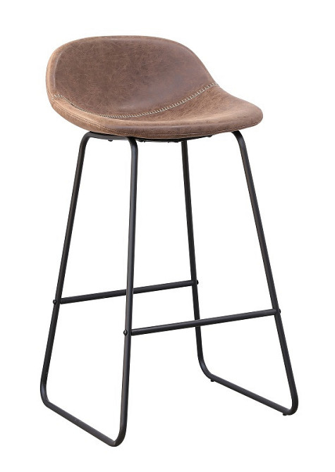 Барний стілець Бостон з м’яким сидінням, екошкіра, металева основа, чорний колір Дніпро - зображення 4