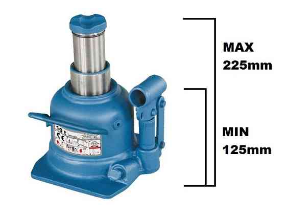 Домкрат телескопический 10т 125-225 мм профессиональный низкопрофильный TORIN TH810002 Харків