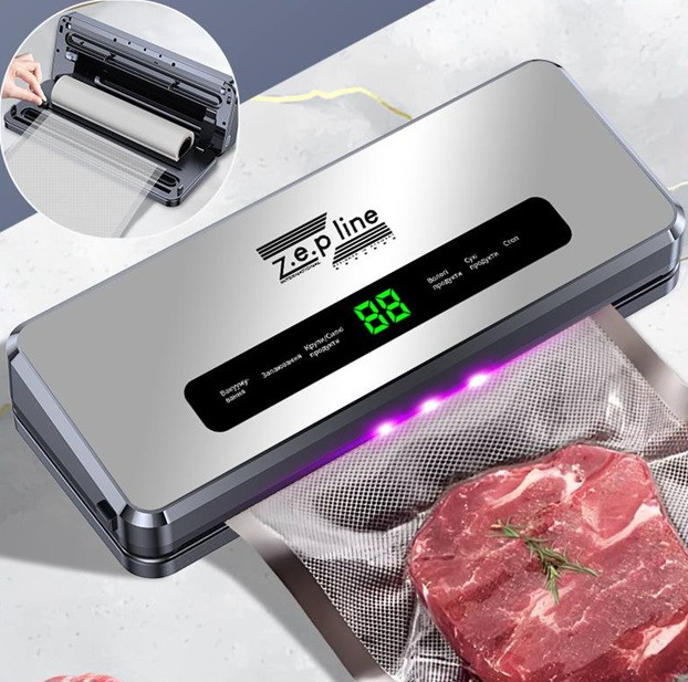 Вакууматор с 20 вакуумными пакетами и рулоном Zepline ZP-00358 200 Вт серебристый Київ - зображення 1