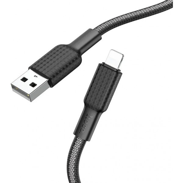 Кабель Hoco X69 Jaeger USB to Lightning 2.4A 1m Black&White (Код товару:37326) Харьков - изображение 3