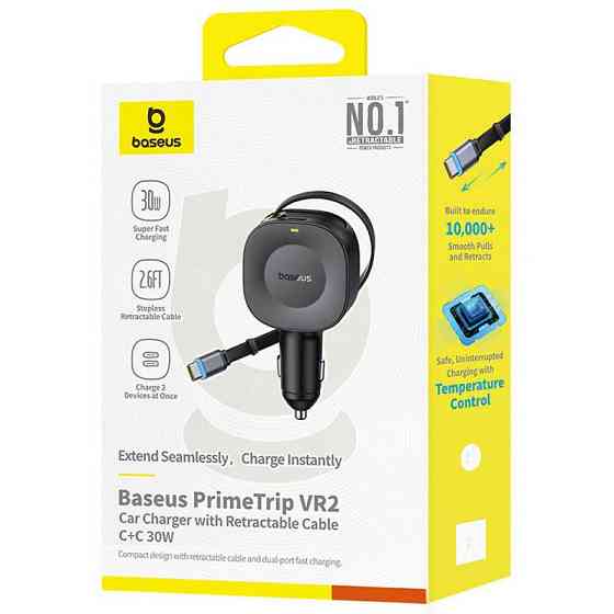 АЗУ Baseus PrimeTrip VR2 30W with retractable cable (2USB-C) (C0206401) Херсон