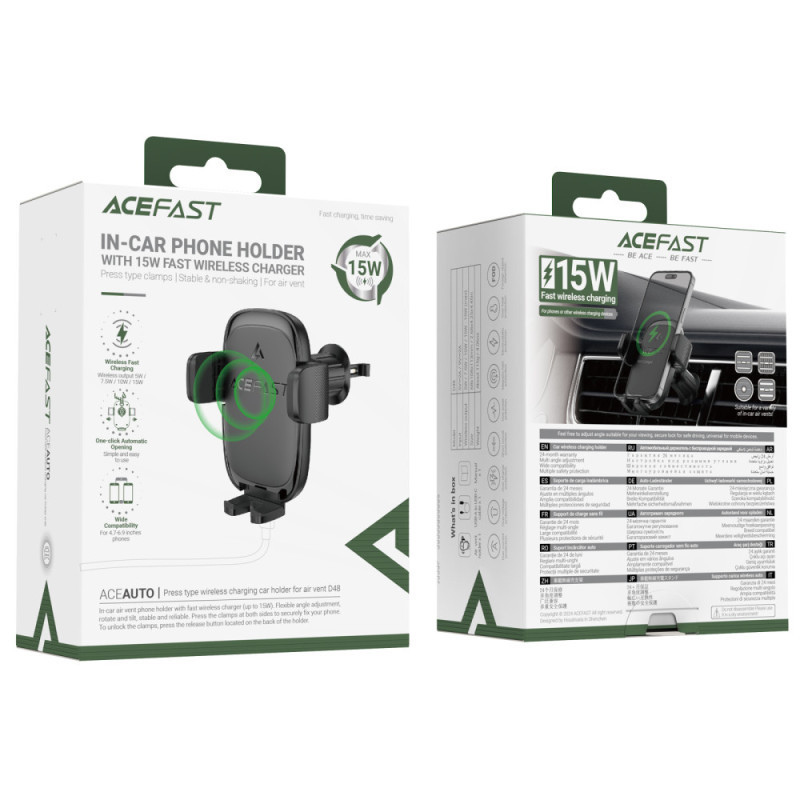 Автодержатель с БЗУ Acefast D48 Air Vent Херсон - изображение 5