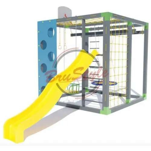 Детский гимнастический комплекс Куб с пластиковой горкой Київ - зображення 1