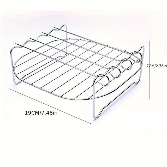 Гриль подставка в аерогриль 19285 19х7 см серебристый Киев - изображение 6