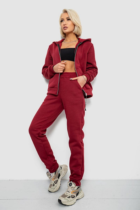 Спортивний костюм жіночий на флісі, бордовий | Новий | S-XL Одеса - зображення 4