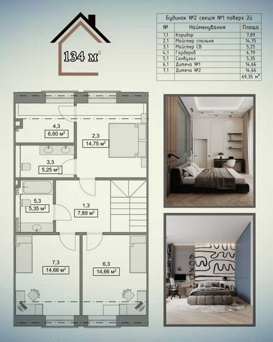 продажа 4-к таунхаус Киево-Святошинский, Ходосовка, 140700 $  - изображение 10