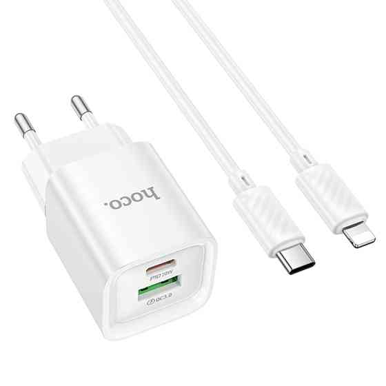 СЗУ Hoco C147A PD20W+QC3.0 (1USB-A/1C) + кабель Type-C to Lightning Херсон