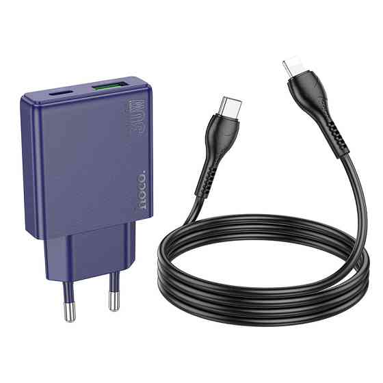 СЗУ Hoco N45 Biscuit PD30W+QC3.0 (1USB-A/1C) + кабель Type-C to Lightning Херсон