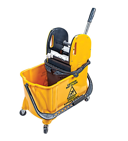 Уборочное ведро на колесах с отжимом желтое Київ - зображення 1