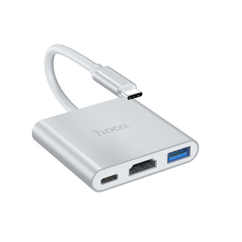 Переходник HUB Hoco HB14 Type-C to USB3.0+HDMI+PD Херсон - зображення 1