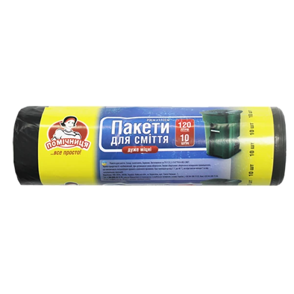 Пакеты для мусора плотные 120л ПОМІЧНИЦЯ 1ПС120.10П Киев - изображение 1