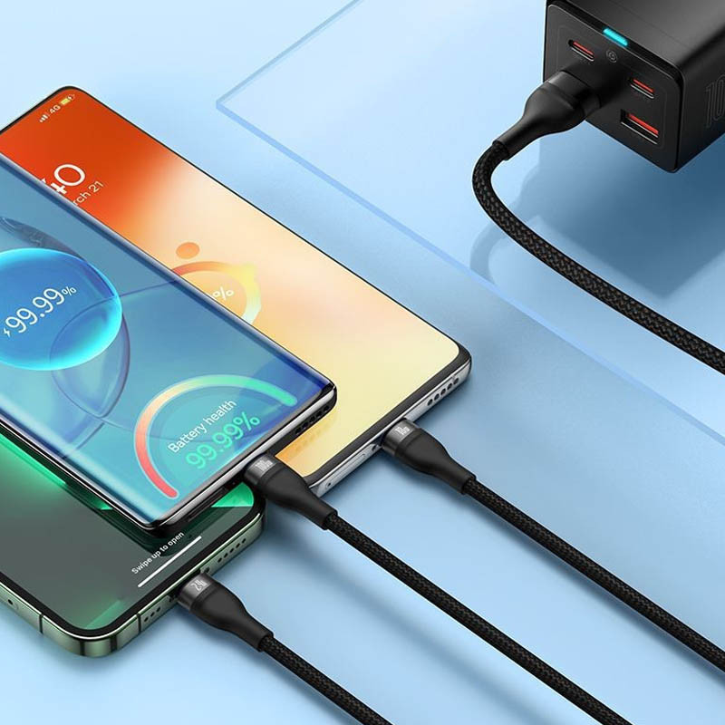 Дата кабель Baseus Flash Series 2 USB to Lightning/Type-C/MicroUSB 100W (1.2m) (CASS03000) Херсон - изображение 5