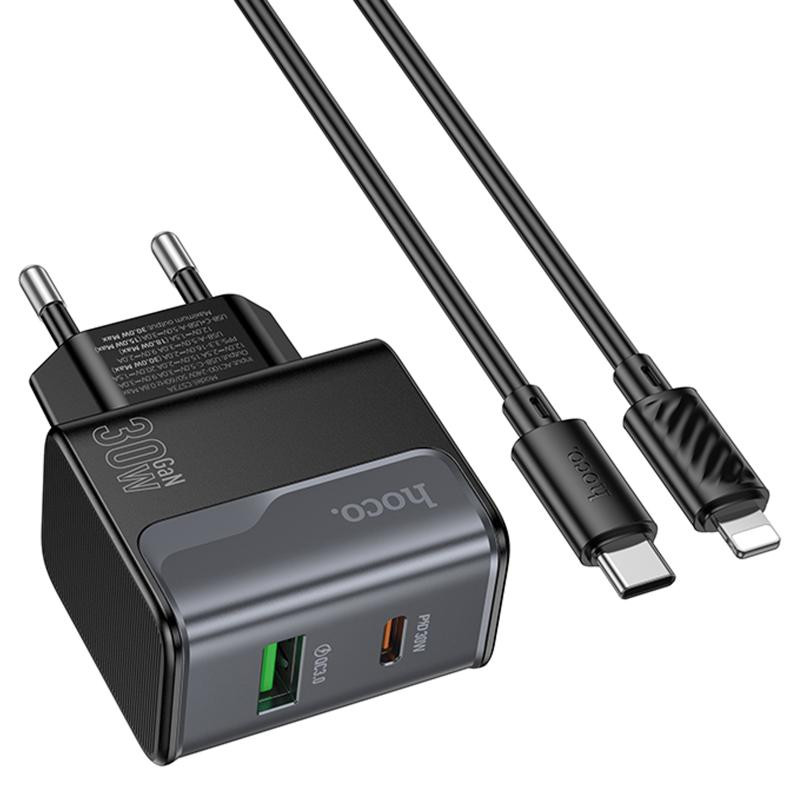 СЗУ Hoco CS73A Star Speed PD30W+QC3.0 (1USB-A/1C) + кабель Type-C to Lightning Херсон - изображение 3