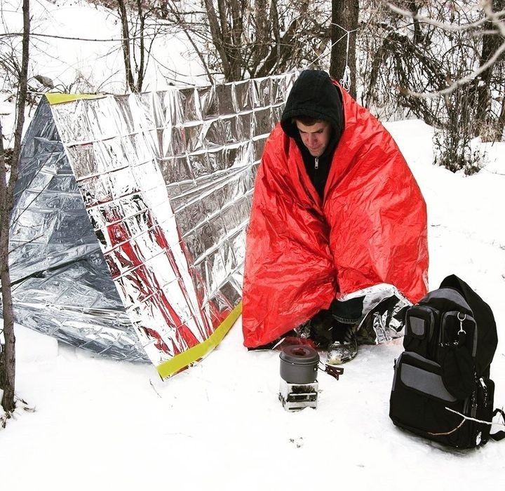 Спасательное одеяло 130×210 мм аварийное покрывало из фольги Київ - зображення 5