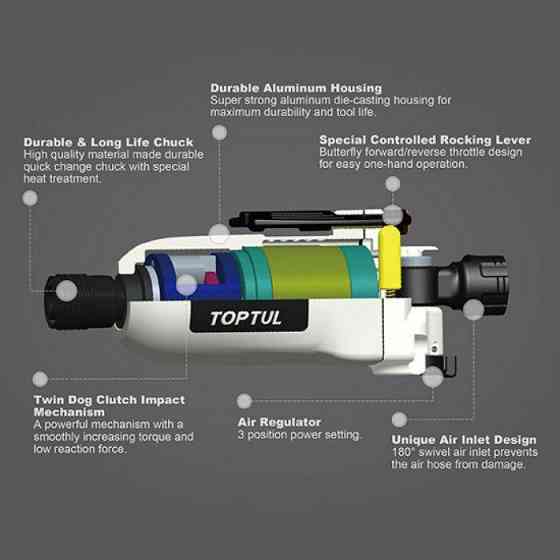 Шуруповерт пневматический 1/4" Mini Butterfly TOPTUL KSAU0808 Харьков