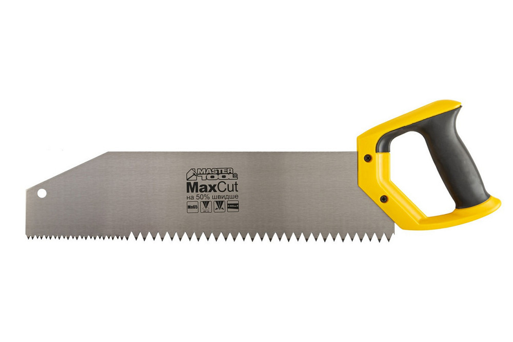 Ножовка столярная MASTERTOOL 2TPI/5TPI MAX CUT 400 мм закаленный зуб 2-D заточка полированная 14-270 Харків - зображення 1