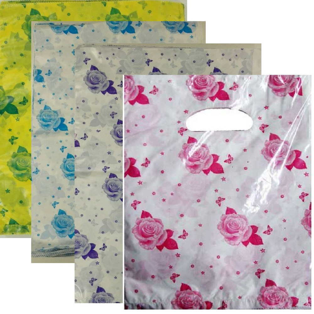 Пакет полиэтиленовый подарочный маленький с вырубной ручкой  (25*35) "Розочки"  Комсерв (100 шт) Харьков - изображение 1