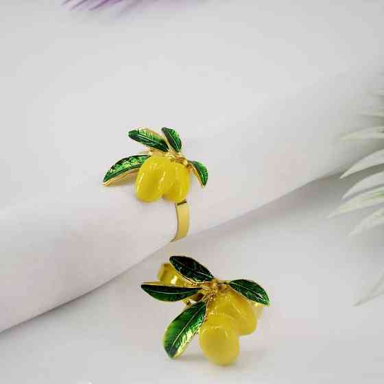 Кольца для салфеток Лимоны 4 шт цветные Одеса