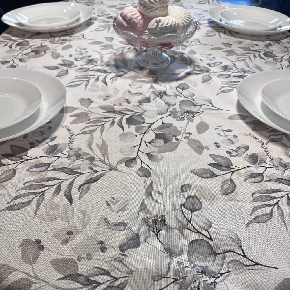 Скатерть водоотталкивающая 120х170см Эвкалипт Серый Одесса - изображение 5