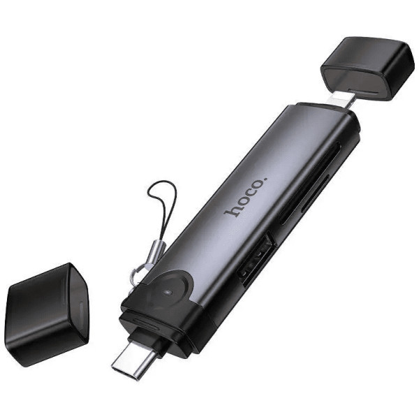 Кардрідер Hoco HB56B 3-in-1 (Type-C+Lightning) Black Харьков - изображение 4