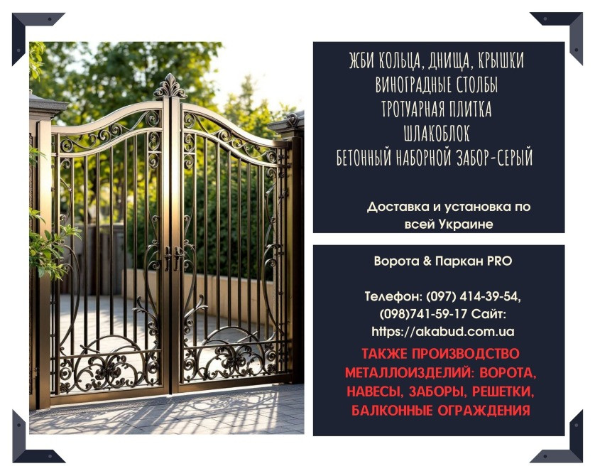 Паркани з профлиста, навіси, ворота відкатні та розпашні Кривой Рог - изображение 5