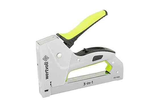 Степлер рессорный WERTVOLL 3-В-1 скоба R53 4-14мм/шпилька 14 мм/гвоздь 14 мм корпус металл/эргоном T Харків