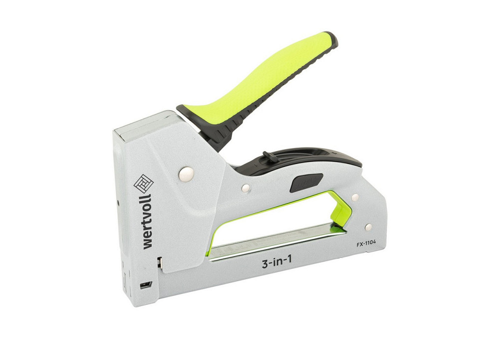 Степлер рессорный WERTVOLL 3-В-1 скоба R53 4-14мм/шпилька 14 мм/гвоздь 14 мм корпус металл/эргоном T Харків - зображення 1