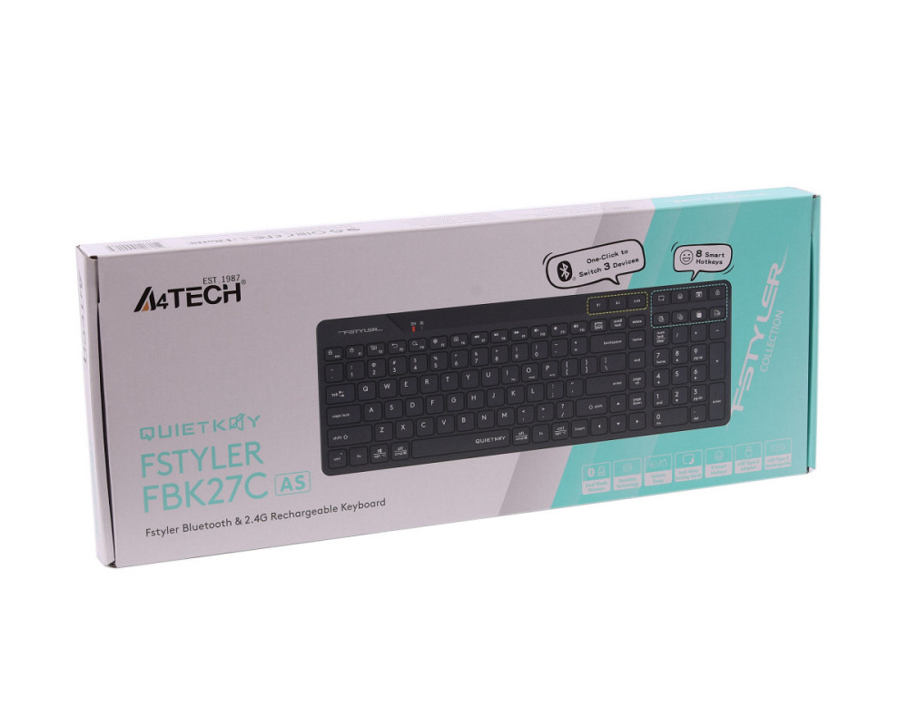 Клавиатура беспроводная A4Tech Fstyler FBK27CAS(Black) черная Киев - изображение 6