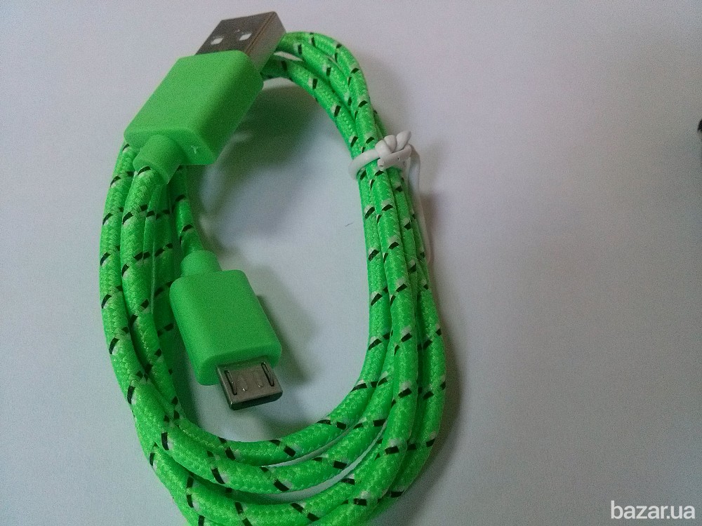 Micro USB Кабель 1 метр шнур плетенный Бориспіль - зображення 5
