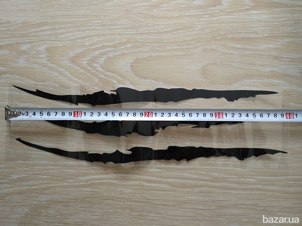 Наклейка на авто в виде Царапины Когтем Черная Бориспіль - зображення 4