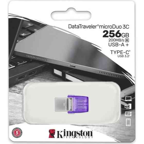 Флеш пам`ять Kingston DataTraveler microDuo 3C 256GB Type-C USB 3.2 (DTDUO3CG3/256GB) Харків