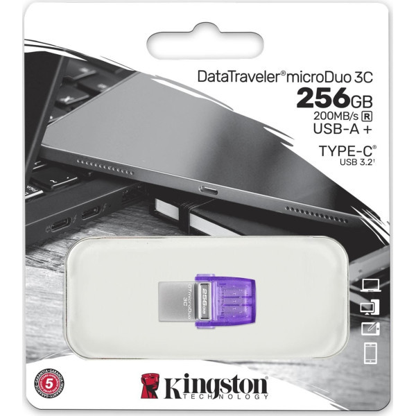 Флеш пам`ять Kingston DataTraveler microDuo 3C 256GB Type-C USB 3.2 (DTDUO3CG3/256GB) Харків - зображення 4