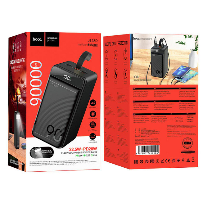 Уценка Портативное ЗУ Power Bank Hoco J123D Element 22.5W+PD20W 90000 mAh Херсон - изображение 6