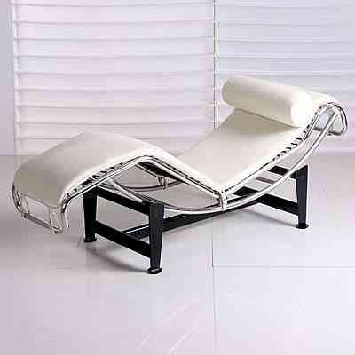 Шезлонг Лекор нержавіюча сталь, білий або чорний шкірозамінник Дніпро