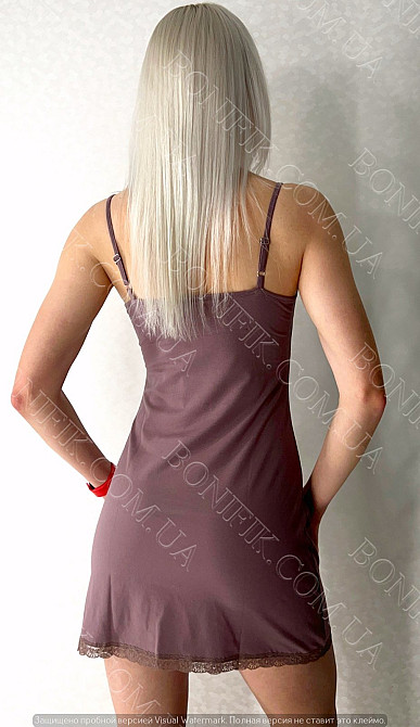 Женская ночная сорочка с кружевом и драпировкой "Midnight" (16332) (арт. 1757) Кривой Рог - изображение 6