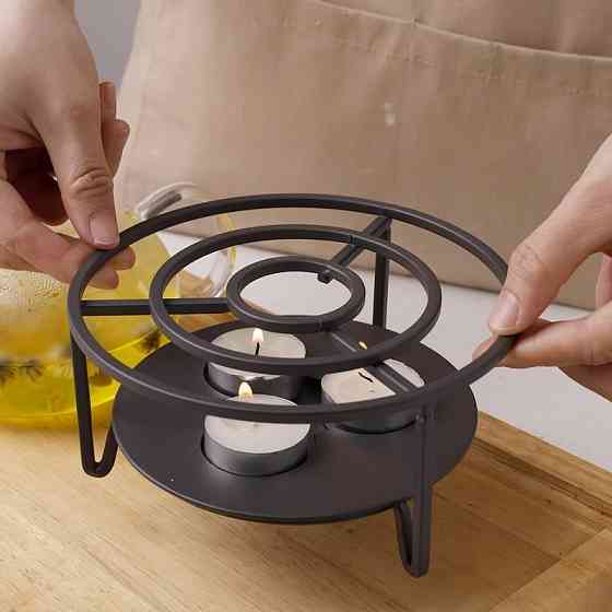 Подставка-подогреватель Leeseph для чая или готовых блюд со свечей черный Одеса