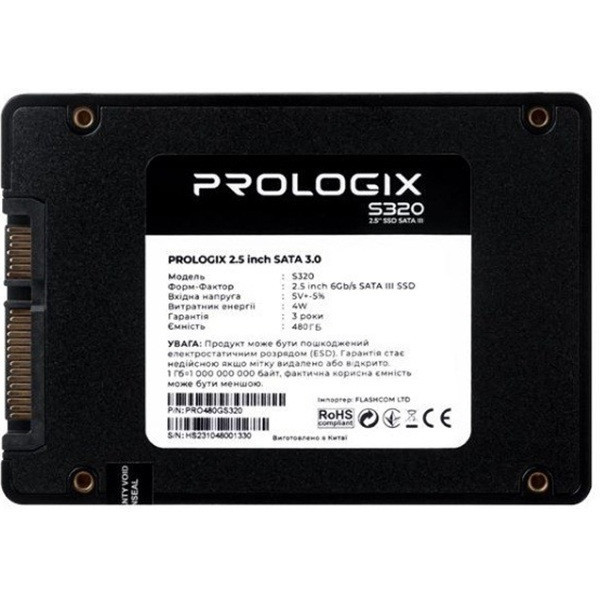 Накопичувач SSD 480GB Prologix S320 2.5" SATAIII 3D TLC (PRO480GS320) Харків - зображення 5